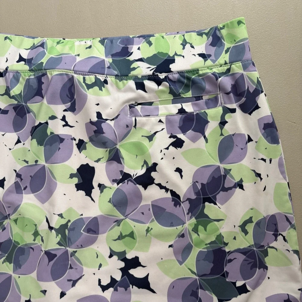 Pebble Beach Dry-Luxe Performance Floral Golf Skort Green‎ Purple Womens XL Golf